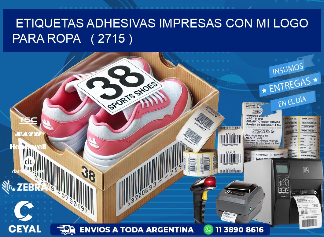 ETIQUETAS ADHESIVAS IMPRESAS CON MI LOGO PARA ROPA   ( 2715 )