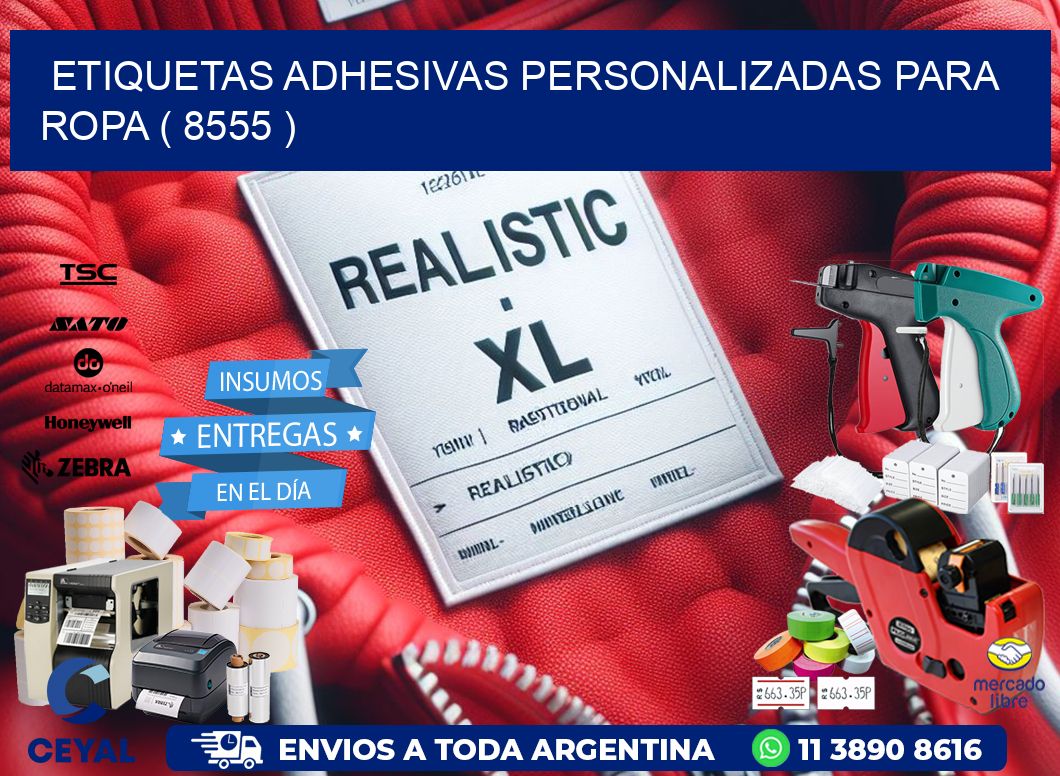 ETIQUETAS ADHESIVAS PERSONALIZADAS PARA ROPA ( 8555 )