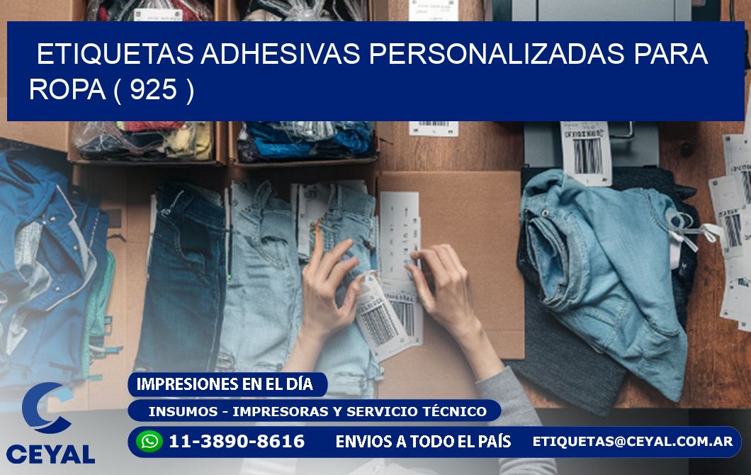ETIQUETAS ADHESIVAS PERSONALIZADAS PARA ROPA ( 925 )