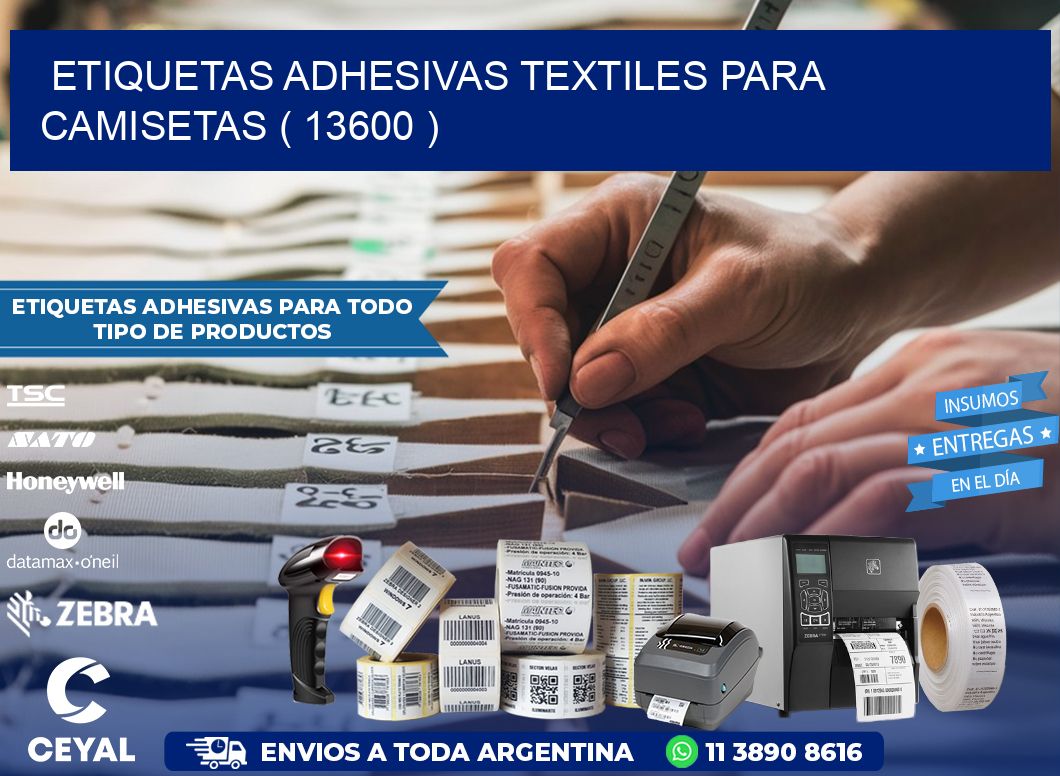 ETIQUETAS ADHESIVAS TEXTILES PARA CAMISETAS ( 13600 )