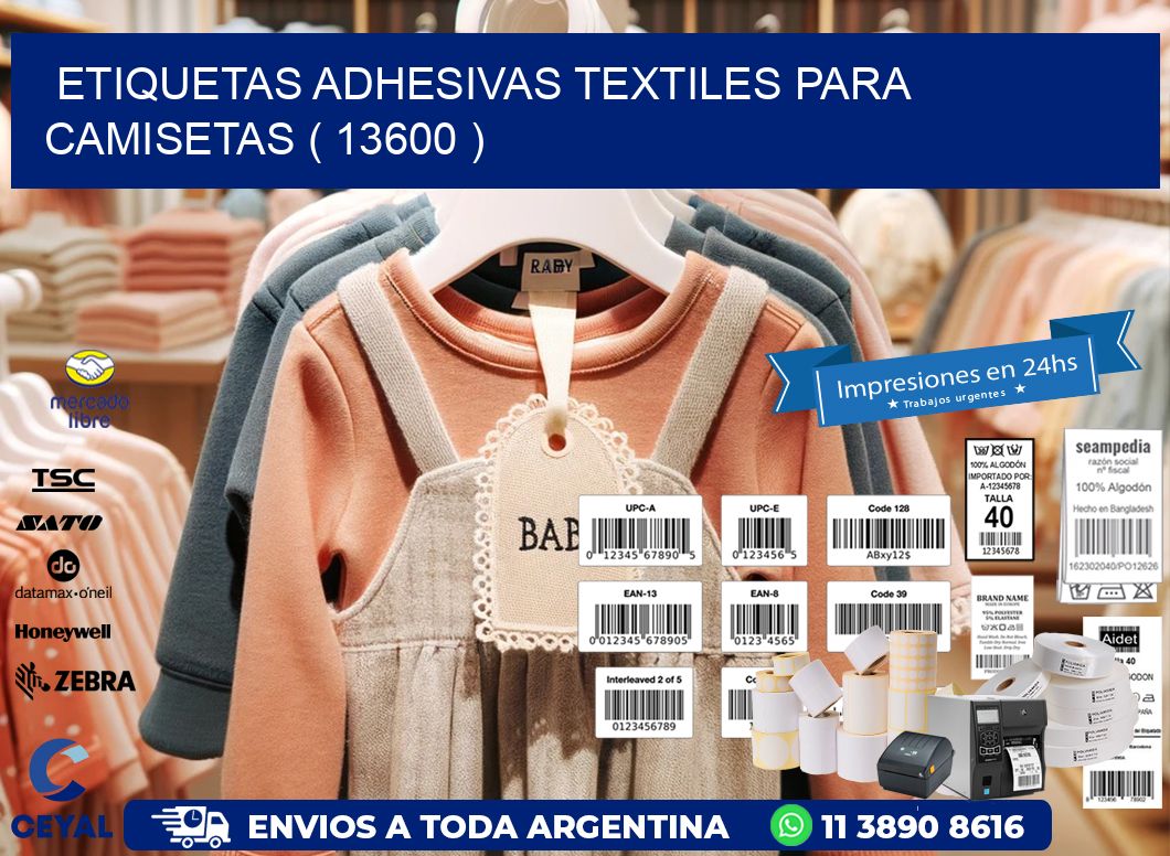 ETIQUETAS ADHESIVAS TEXTILES PARA CAMISETAS ( 13600 )