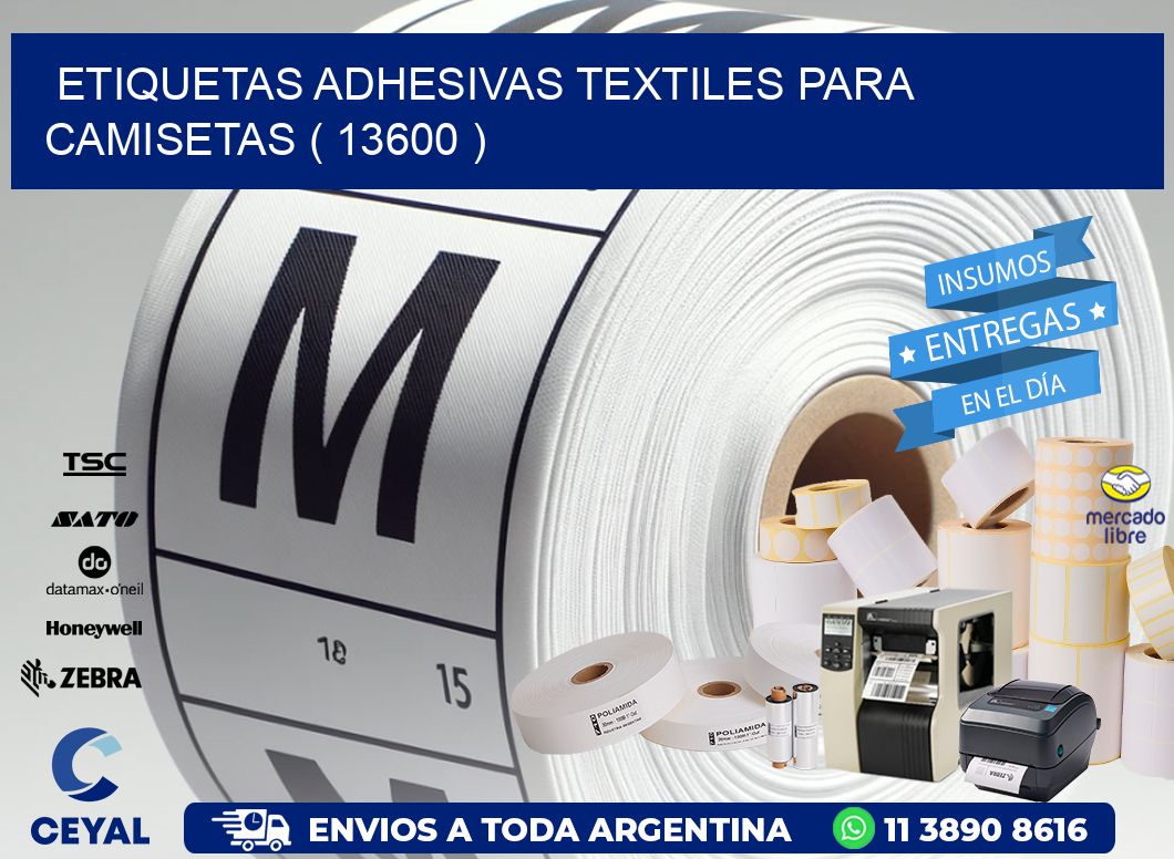 ETIQUETAS ADHESIVAS TEXTILES PARA CAMISETAS ( 13600 )