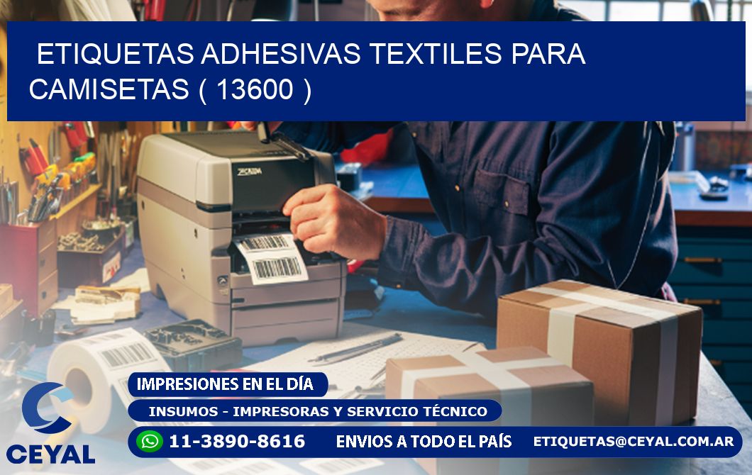 ETIQUETAS ADHESIVAS TEXTILES PARA CAMISETAS ( 13600 )