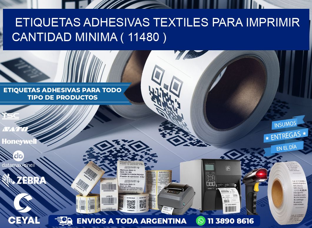 ETIQUETAS ADHESIVAS TEXTILES PARA IMPRIMIR CANTIDAD MINIMA ( 11480 )