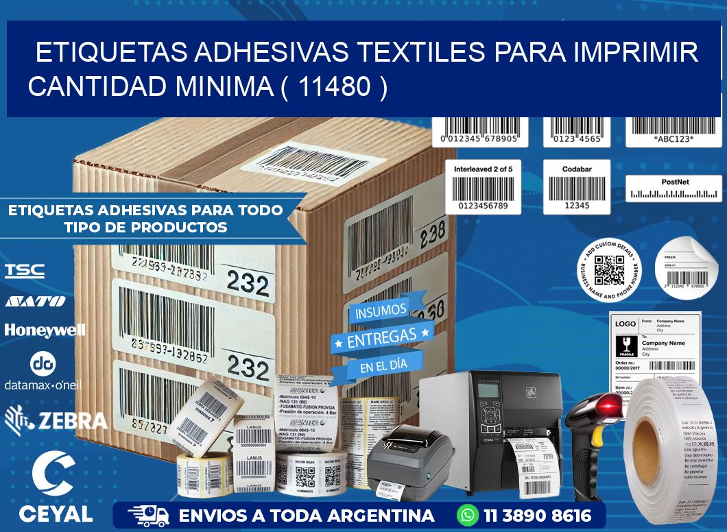 ETIQUETAS ADHESIVAS TEXTILES PARA IMPRIMIR CANTIDAD MINIMA ( 11480 )