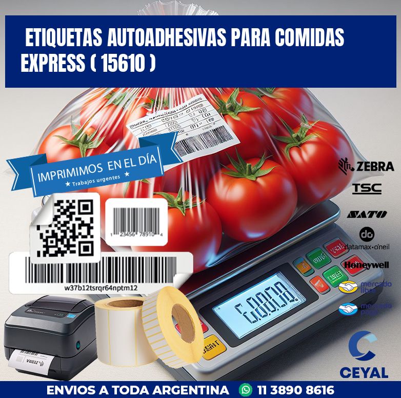 ETIQUETAS AUTOADHESIVAS PARA COMIDAS EXPRESS ( 15610 )