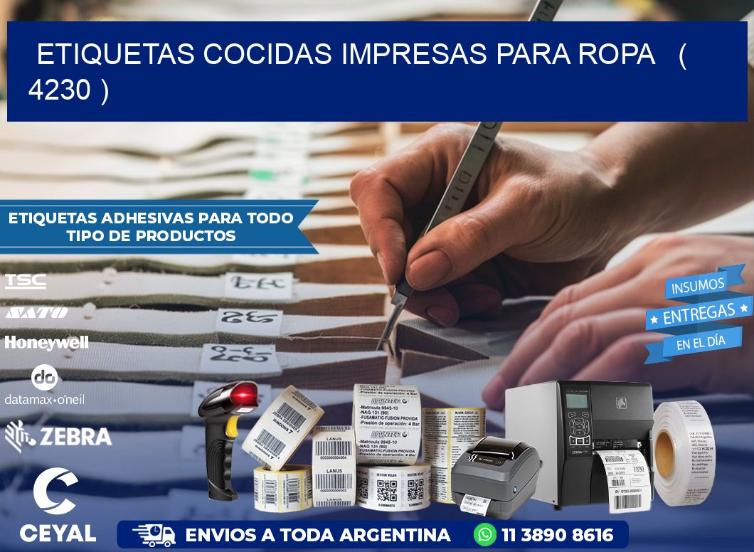 ETIQUETAS COCIDAS IMPRESAS PARA ROPA   ( 4230 )