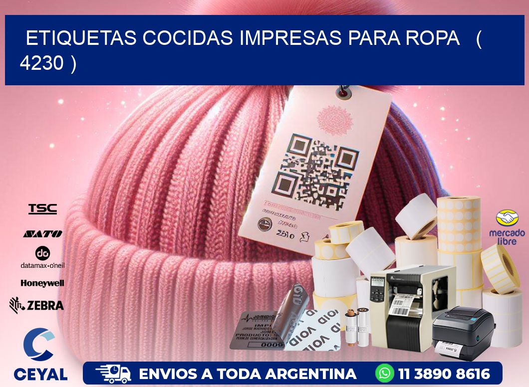 ETIQUETAS COCIDAS IMPRESAS PARA ROPA   ( 4230 )