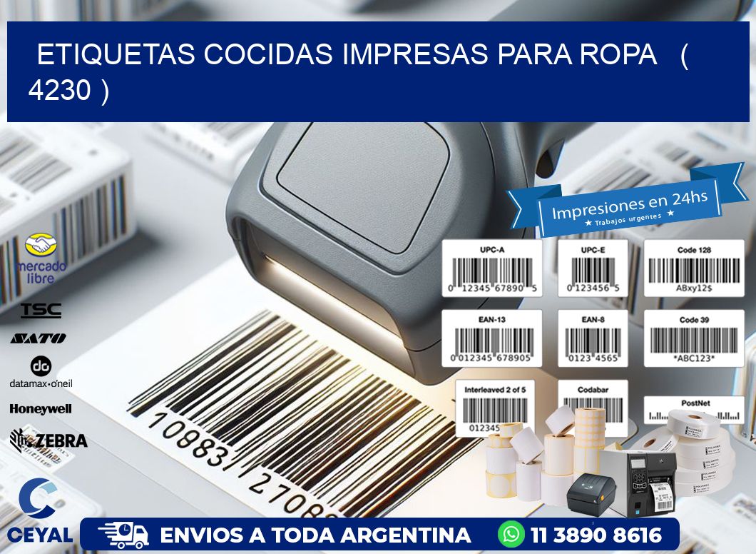 ETIQUETAS COCIDAS IMPRESAS PARA ROPA   ( 4230 )