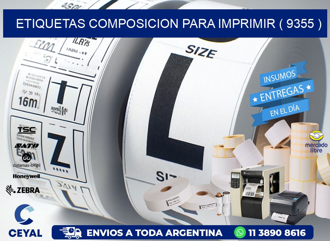 ETIQUETAS COMPOSICION PARA IMPRIMIR ( 9355 )