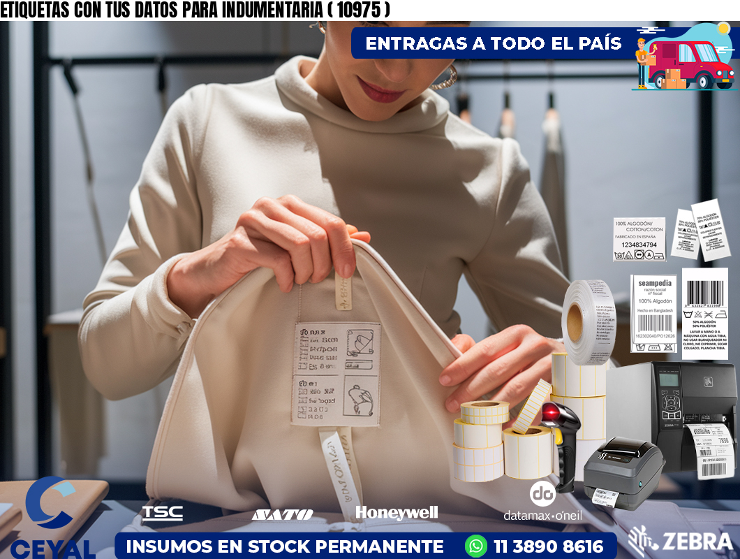 ETIQUETAS CON TUS DATOS PARA INDUMENTARIA ( 10975 )