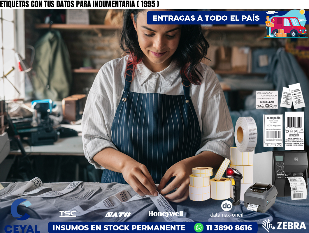 ETIQUETAS CON TUS DATOS PARA INDUMENTARIA ( 1995 )
