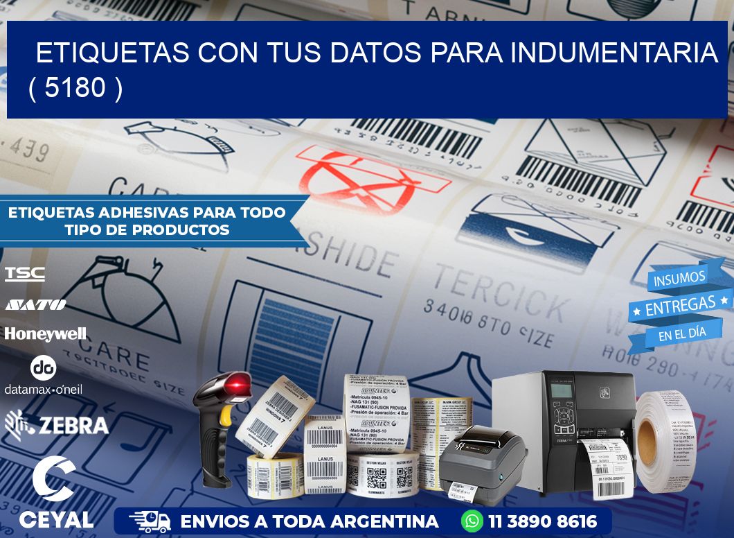 ETIQUETAS CON TUS DATOS PARA INDUMENTARIA   ( 5180 )