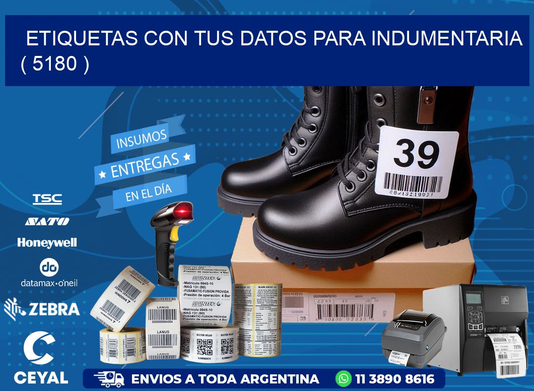 ETIQUETAS CON TUS DATOS PARA INDUMENTARIA   ( 5180 )