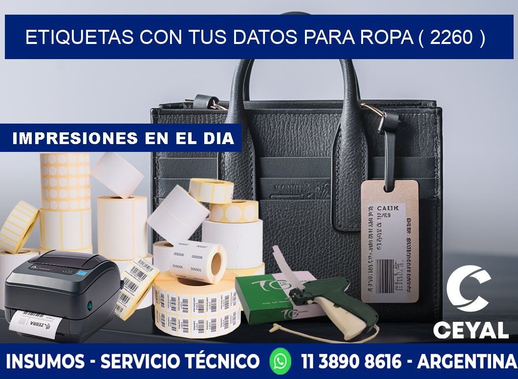 ETIQUETAS CON TUS DATOS PARA ROPA ( 2260 )