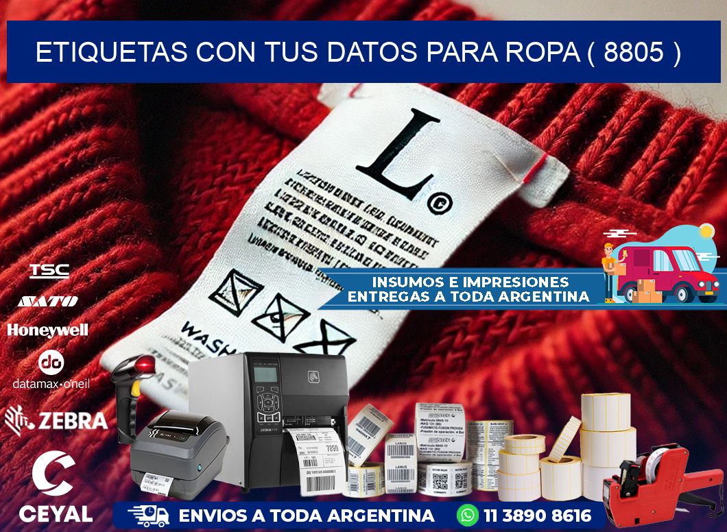 ETIQUETAS CON TUS DATOS PARA ROPA ( 8805 )