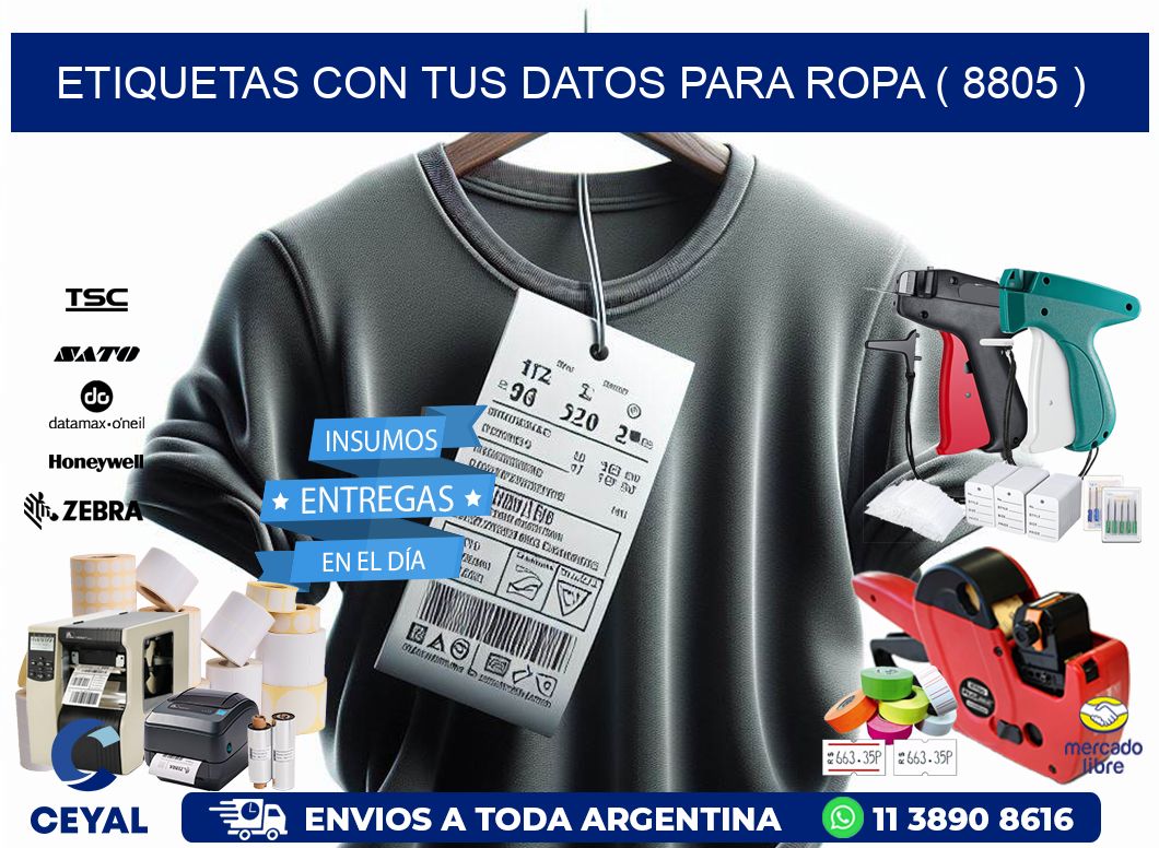 ETIQUETAS CON TUS DATOS PARA ROPA ( 8805 )