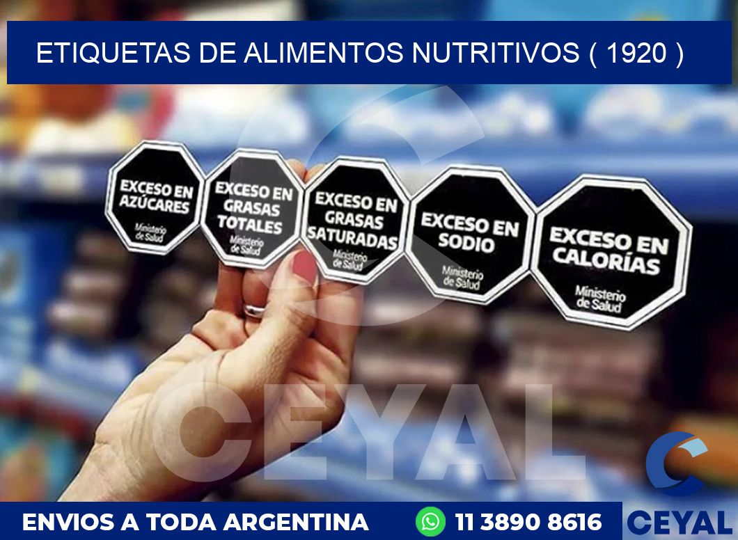 ETIQUETAS DE ALIMENTOS NUTRITIVOS ( 1920 )