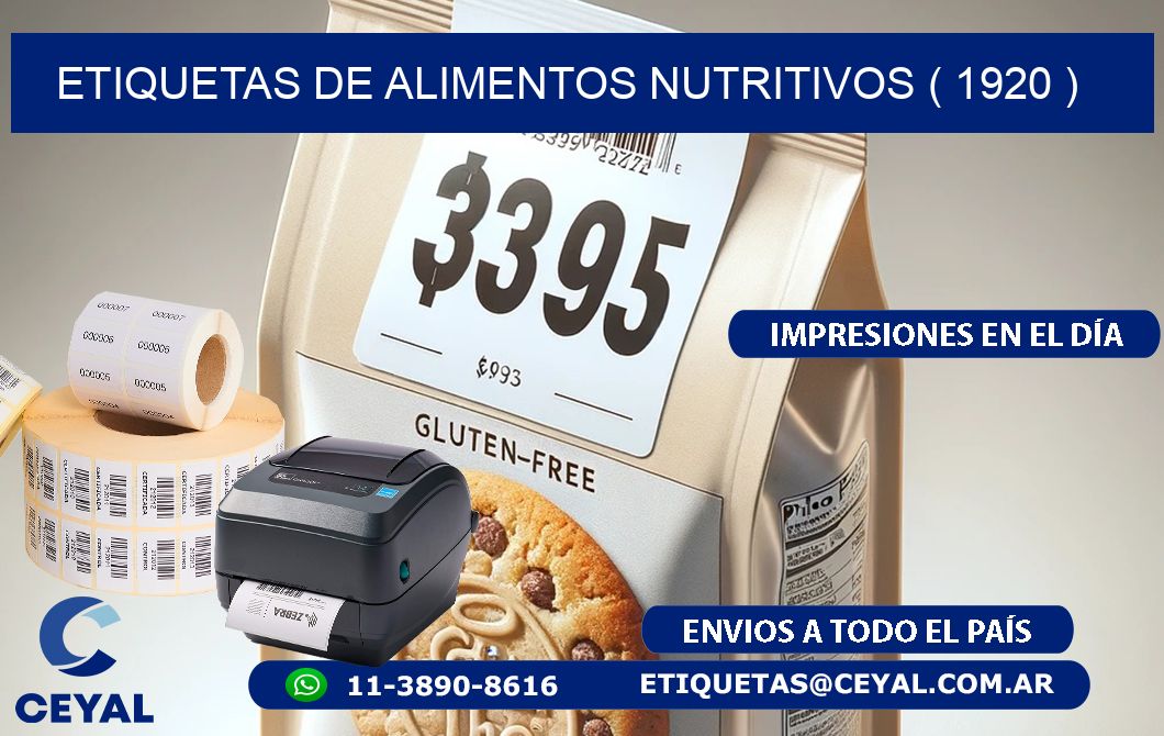 ETIQUETAS DE ALIMENTOS NUTRITIVOS ( 1920 )