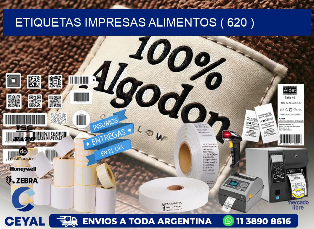 ETIQUETAS IMPRESAS ALIMENTOS ( 620 )