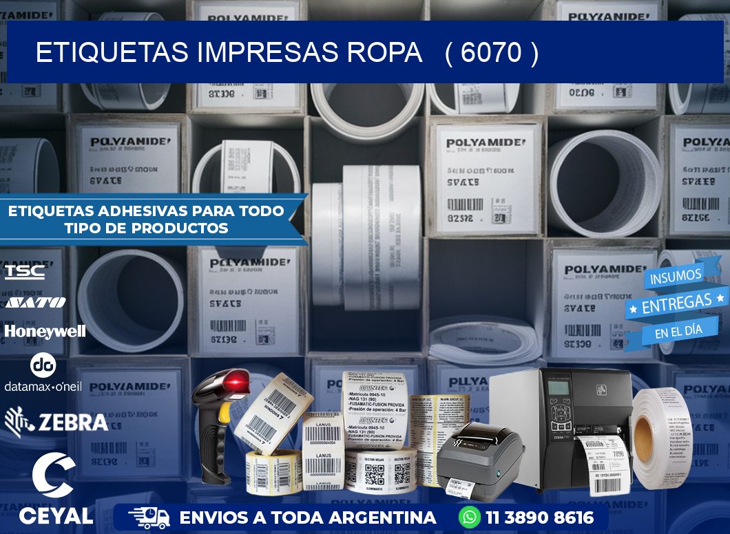 ETIQUETAS IMPRESAS ROPA   ( 6070 )