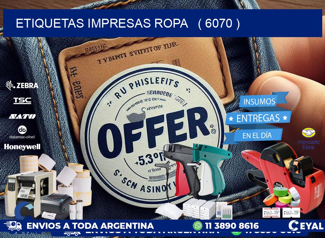 ETIQUETAS IMPRESAS ROPA   ( 6070 )