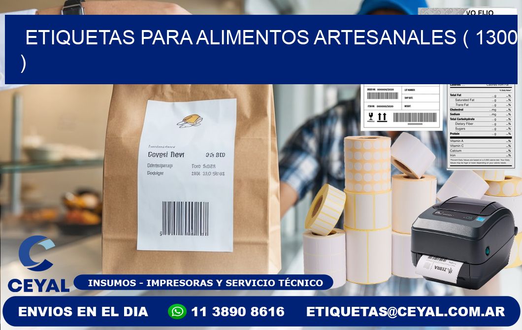 ETIQUETAS PARA ALIMENTOS ARTESANALES ( 1300 )