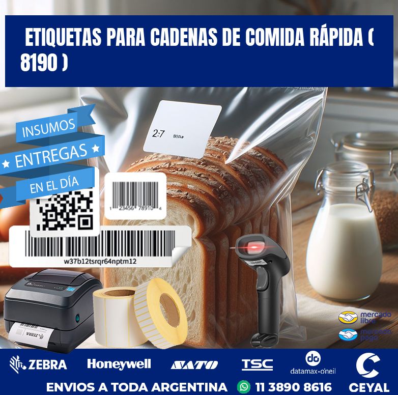 ETIQUETAS PARA CADENAS DE COMIDA RÁPIDA ( 8190 )