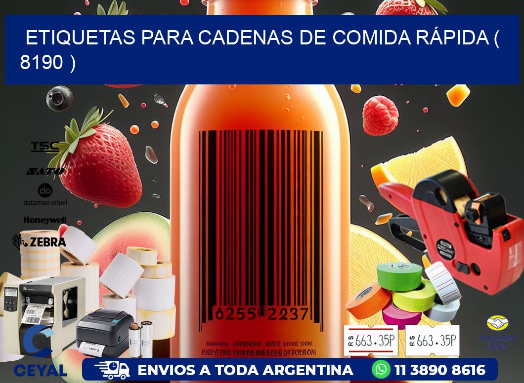 ETIQUETAS PARA CADENAS DE COMIDA RÁPIDA ( 8190 )
