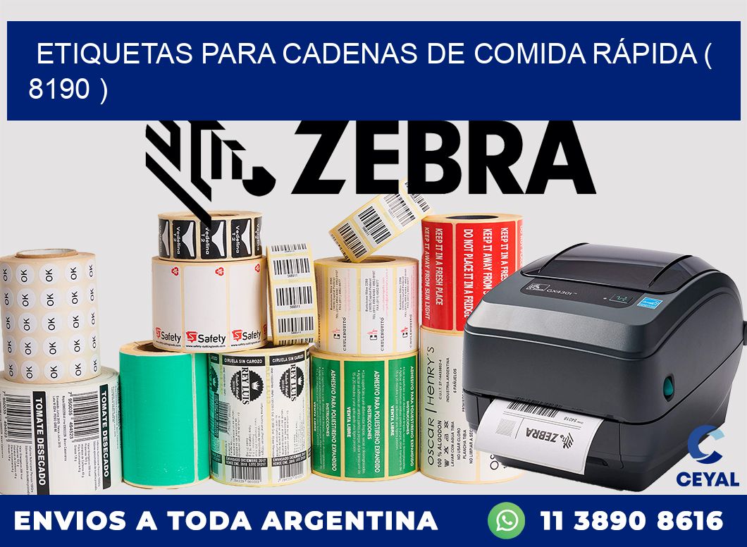 ETIQUETAS PARA CADENAS DE COMIDA RÁPIDA ( 8190 )