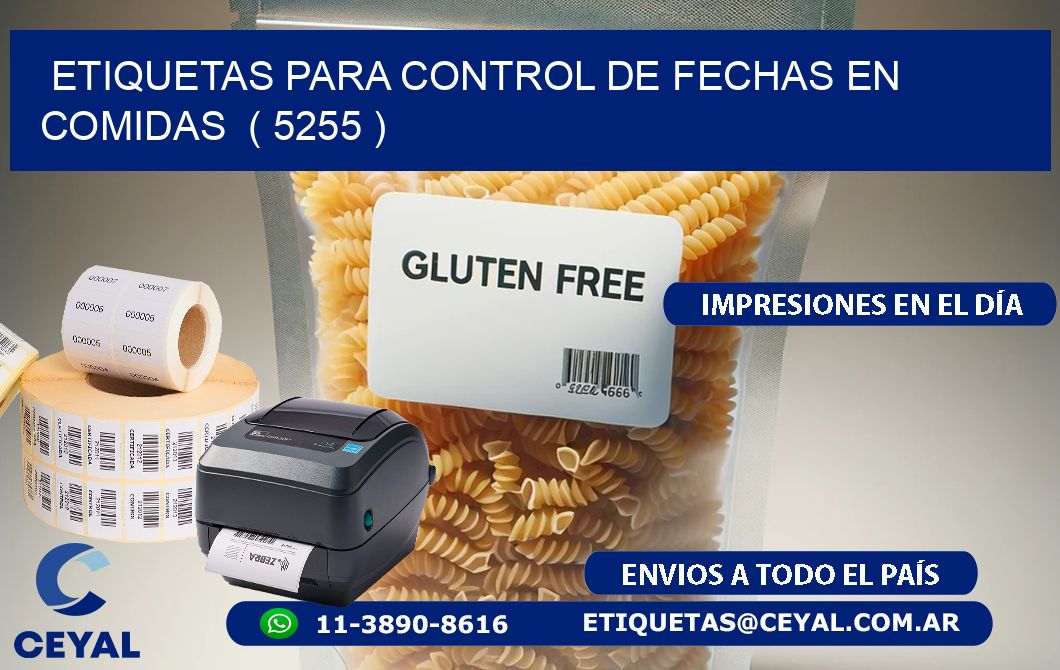 ETIQUETAS PARA CONTROL DE FECHAS EN COMIDAS  ( 5255 )