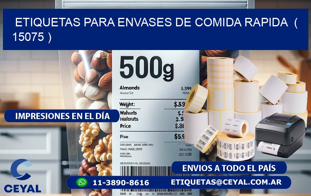 ETIQUETAS PARA ENVASES DE COMIDA RAPIDA ( 15075 )