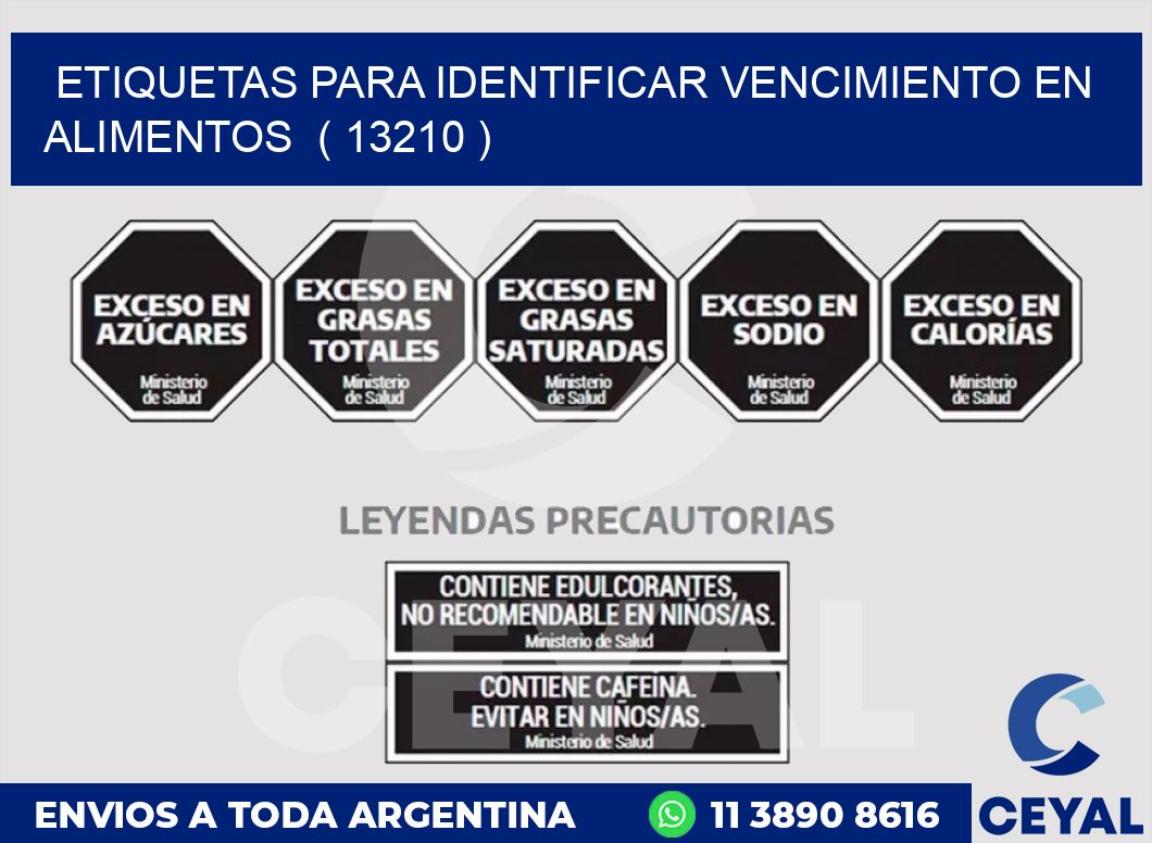 ETIQUETAS PARA IDENTIFICAR VENCIMIENTO EN ALIMENTOS  ( 13210 )