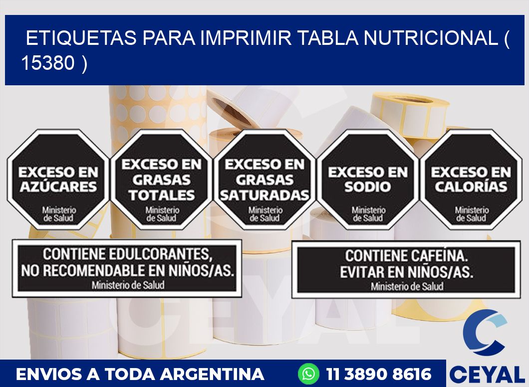 ETIQUETAS PARA IMPRIMIR TABLA NUTRICIONAL ( 15380 )