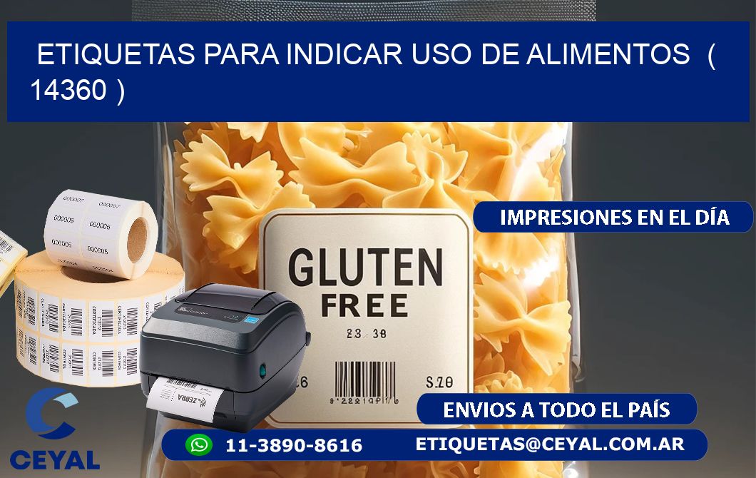 ETIQUETAS PARA INDICAR USO DE ALIMENTOS  ( 14360 )