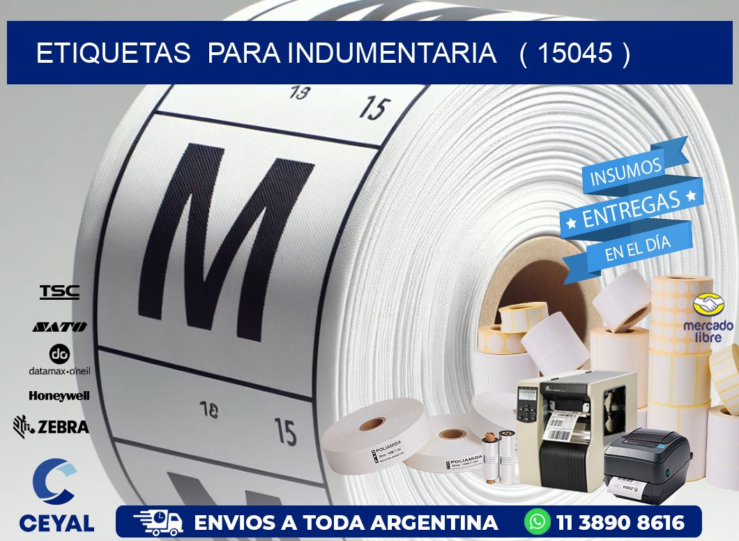 ETIQUETAS  PARA INDUMENTARIA   ( 15045 )