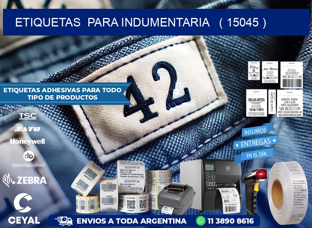 ETIQUETAS  PARA INDUMENTARIA   ( 15045 )
