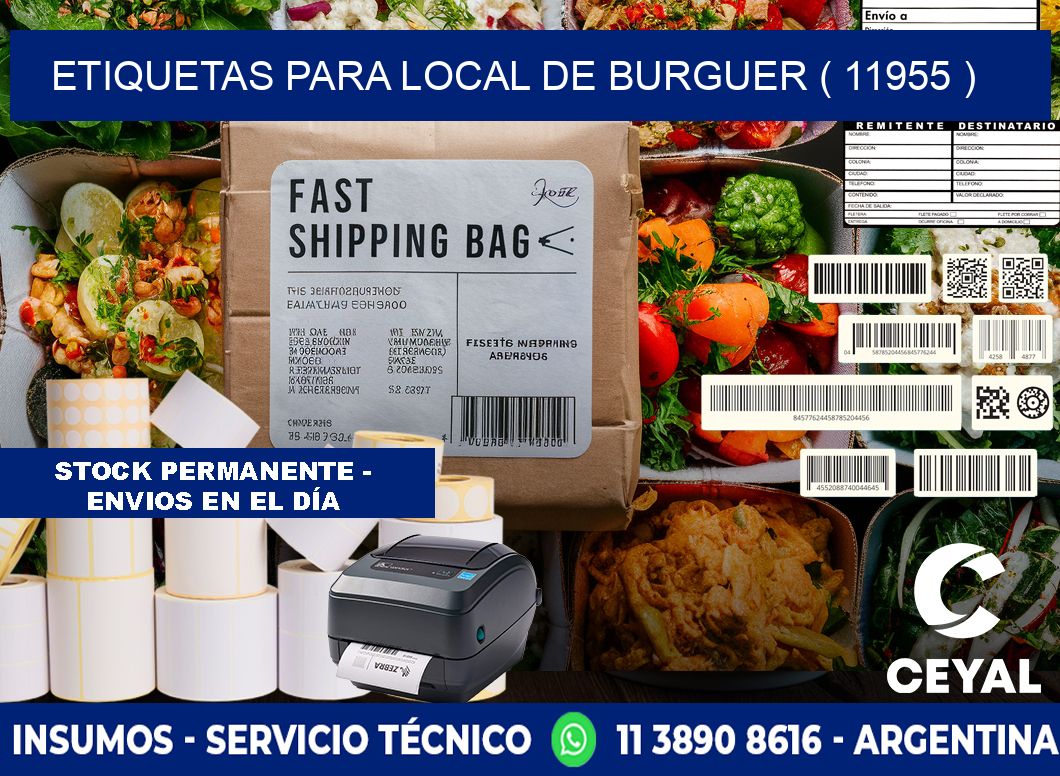 ETIQUETAS PARA LOCAL DE BURGUER ( 11955 )