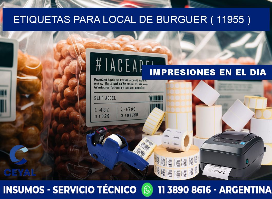 ETIQUETAS PARA LOCAL DE BURGUER ( 11955 )