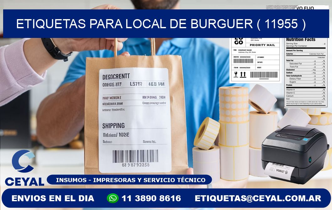 ETIQUETAS PARA LOCAL DE BURGUER ( 11955 )