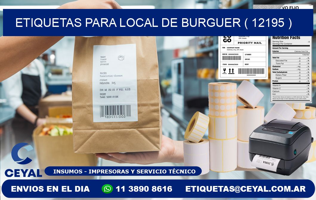 ETIQUETAS PARA LOCAL DE BURGUER ( 12195 )