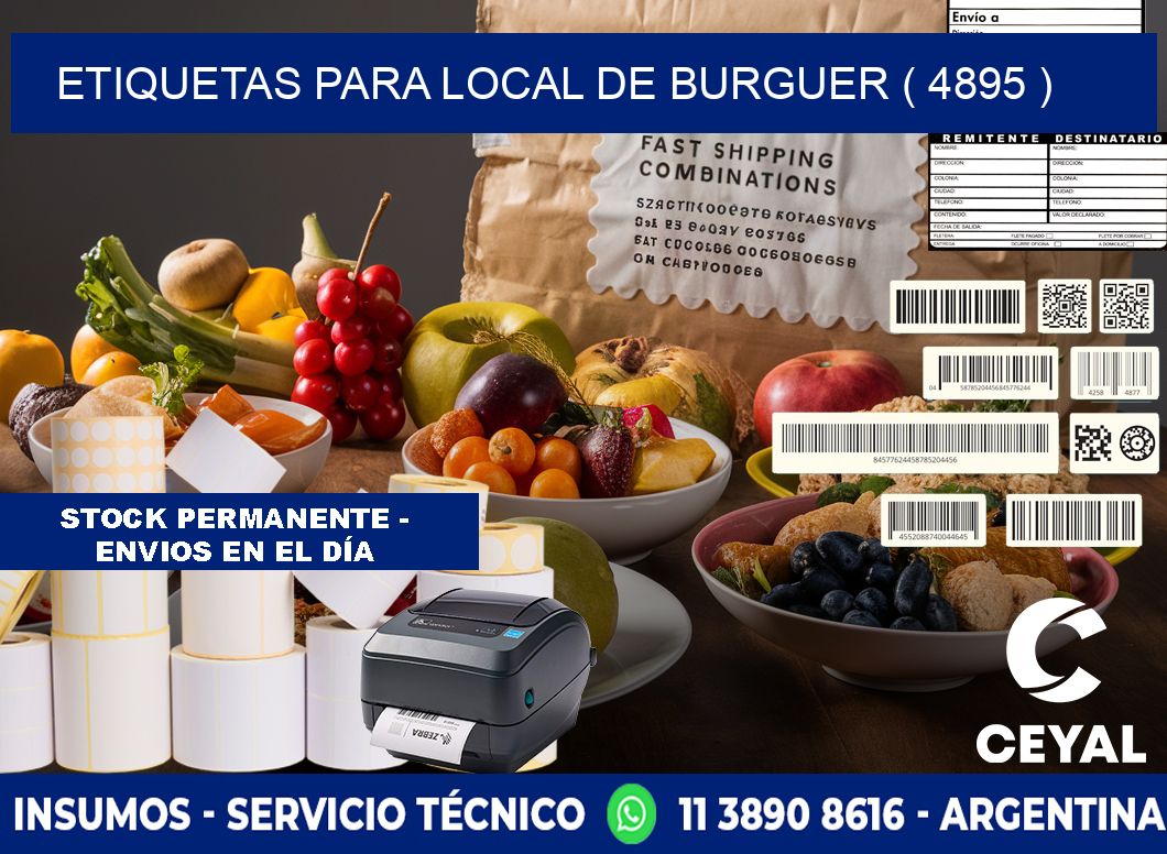 ETIQUETAS PARA LOCAL DE BURGUER ( 4895 )