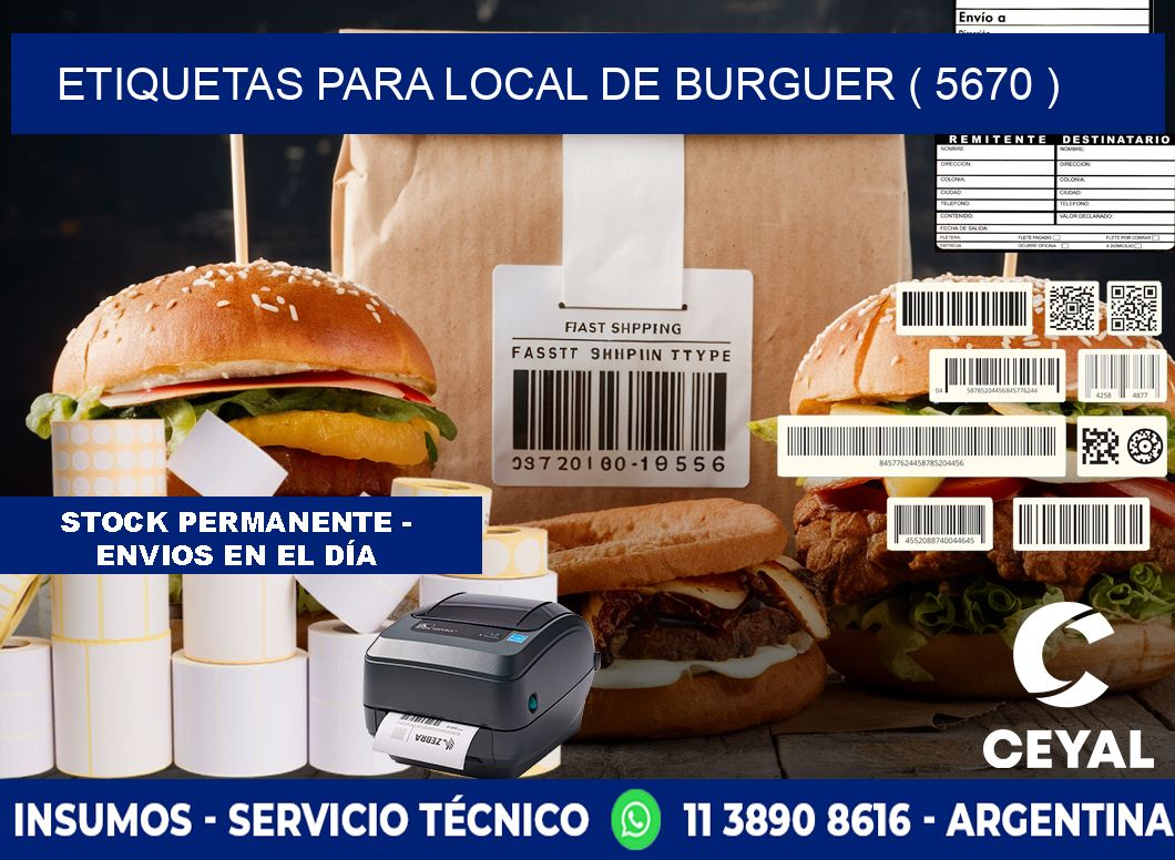 ETIQUETAS PARA LOCAL DE BURGUER ( 5670 )