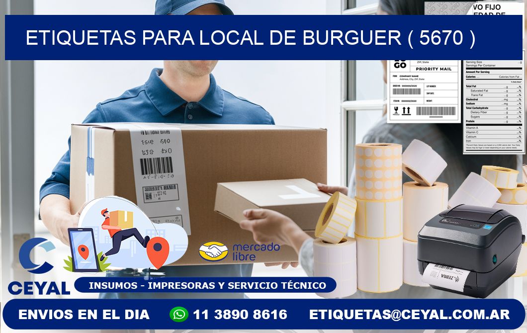 ETIQUETAS PARA LOCAL DE BURGUER ( 5670 )