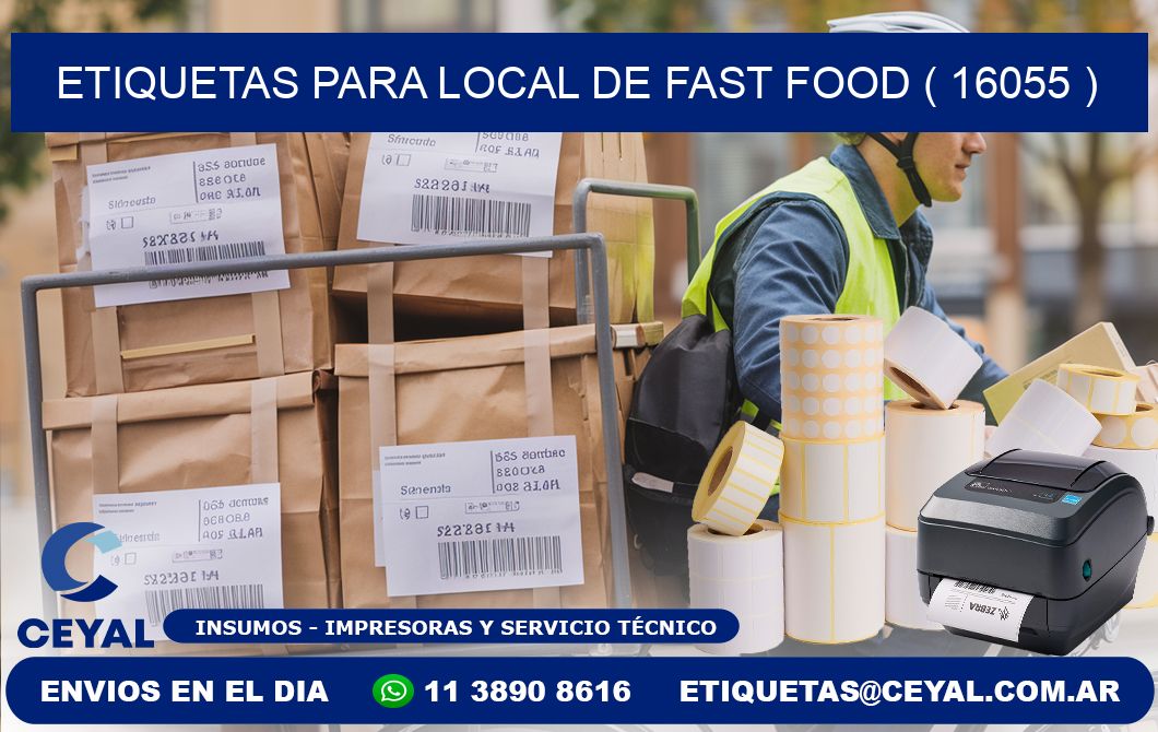 ETIQUETAS PARA LOCAL DE FAST FOOD ( 16055 )