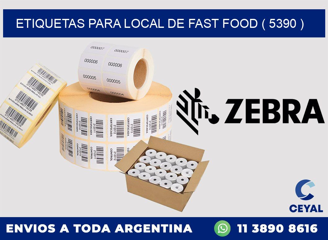 ETIQUETAS PARA LOCAL DE FAST FOOD ( 5390 )