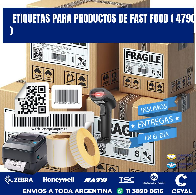 ETIQUETAS PARA PRODUCTOS DE FAST FOOD ( 4790 )