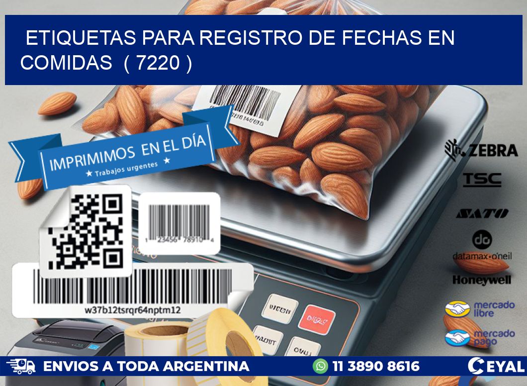 ETIQUETAS PARA REGISTRO DE FECHAS EN COMIDAS  ( 7220 )