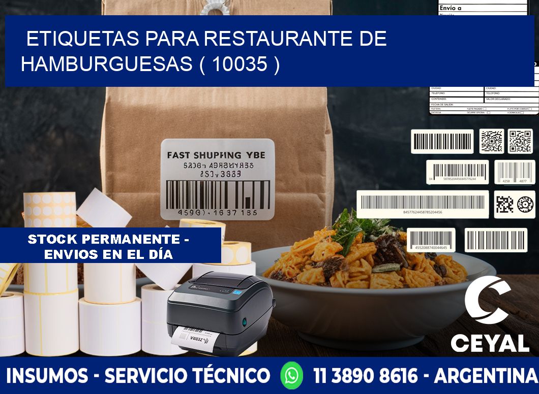 ETIQUETAS PARA RESTAURANTE DE HAMBURGUESAS ( 10035 )