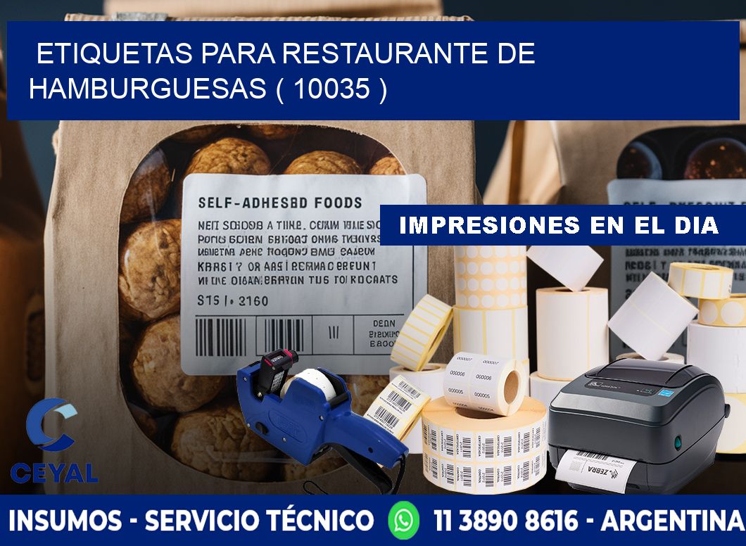 ETIQUETAS PARA RESTAURANTE DE HAMBURGUESAS ( 10035 )